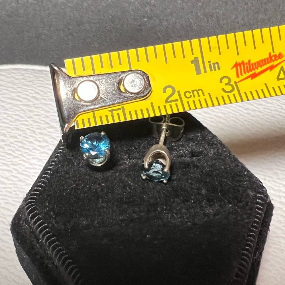 London Blue Topaz Studs in 925 Sterling Silver